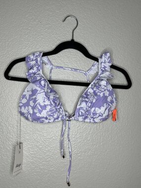 Maaji Bikini Top Womens Medium Reversible Ruffle Floral Swimwear Boho Beach Pool